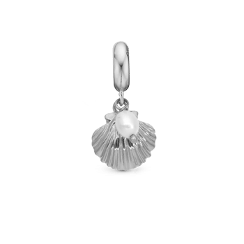 Clam Shell charm, Sølv - Charm til 4 mm Christina armbånd