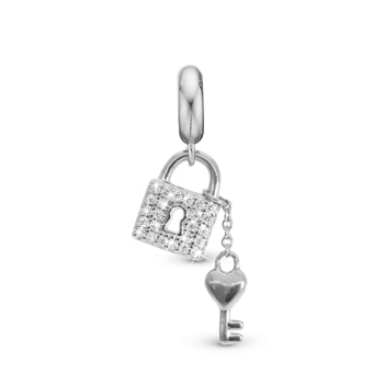 Unlock my Heart charm, Sølv - Charm til 4 mm Christina armbånd