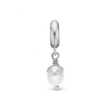 Sparkling Pearl charm, Sølv-Charm til 4 mm Christina armbånd