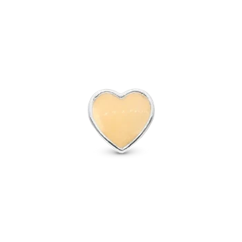 Glow in the dark - Heart charm, Sølv - Charm til 4 mm Christina armbånd