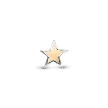 Glow in the dark - Star  charm, Sølv - Charm til 4 mm Christina armbånd