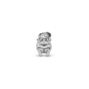 Cute monkey-Student charm, Sølv-Charm til 4 mm Christina armbånd