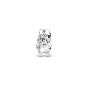 Cute monkey-Nurse charm, Sølv-Charm til 4 mm Christina armbånd