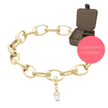 Embrace kampagne armbånd i forgyldt med 4 mm forgyldt perle charm & smykkeskrin