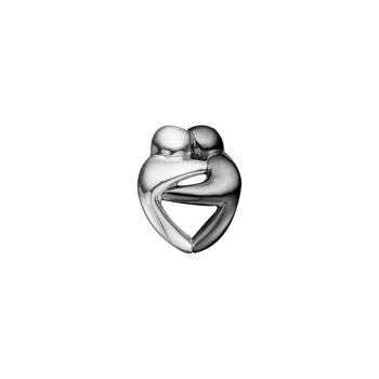 Hugs sort sølv charm til 6 mm læderarmbånd fra Christina Collect