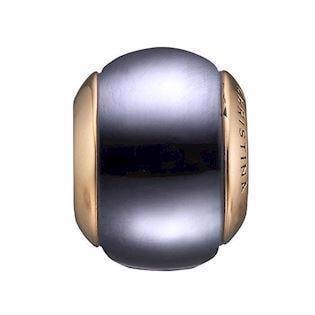 Christina Collect forgyldt sølv Magisk Hematit til læderarmbånd, Hematite magic med blank overflade, model 630-G150
