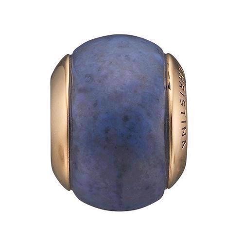 Christina Collect forgyldt sølv Magisk Sodalite til læderarmbånd, Sodalite magic med blank overflade, model 630-G152