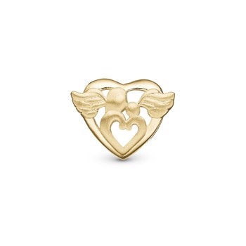 Guardian Angel forgyldt sølv læderarmbånds charm, fra Christina Collect