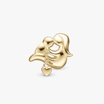 Christina Jewelry, forgyldt charm til sølvarmbånd eller 4 mm slim læderarmbånd - A Mother's Love