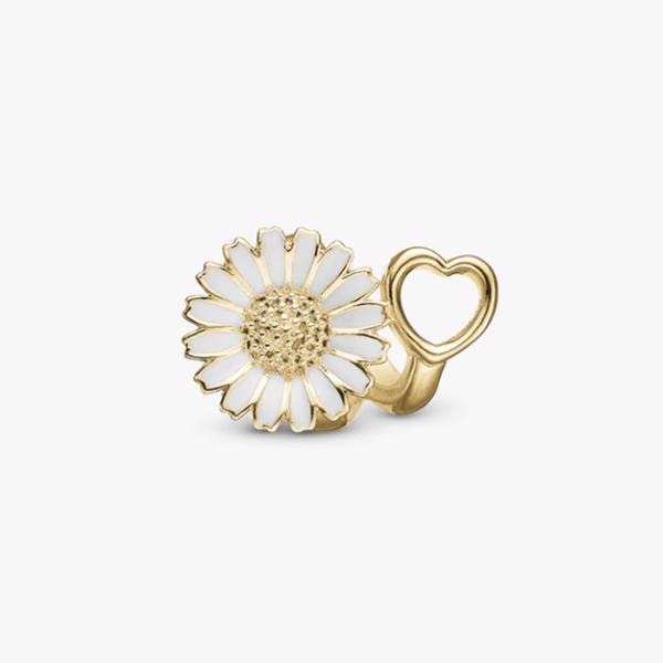 Marguerite Bliss, forgyldt sølv charm til 6 mm læderarmbånd fra Christina Collect