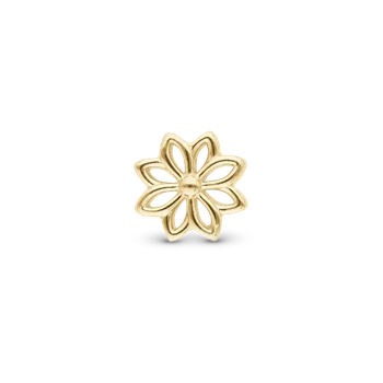 Simple Flower forgyldt sølv charm til 6 mm læderarmbånd fra Christina Collect