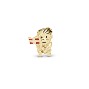 Cute monkey-Celebration forgyldt sølv charm til 6 mm læderarmbånd fra Christina Collect