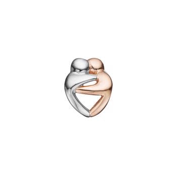 Hugs rosa forgyldt sølv charm til 6 mm læderarmbånd fra Christina Collect