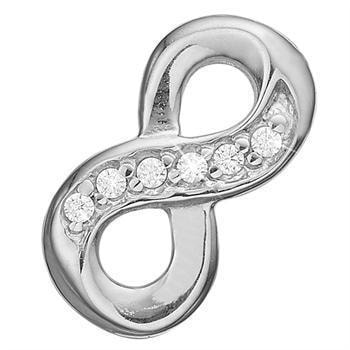 Christina Collect sølv Evigheds charm med 6 hvide ægte topaser, Eternity Double charm med glat overflade, model 630-S164