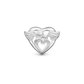 Guardian Angel sølv læderarmbånds charm, fra Christina Collect