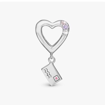 A Love Letter Pendant, sølv charm til 6 mm læderarmbånd fra Christina Collect