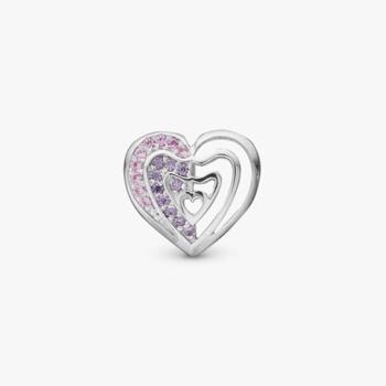 Rainbow Kiss, sølv charm til 6 mm læderarmbånd fra Christina Collect