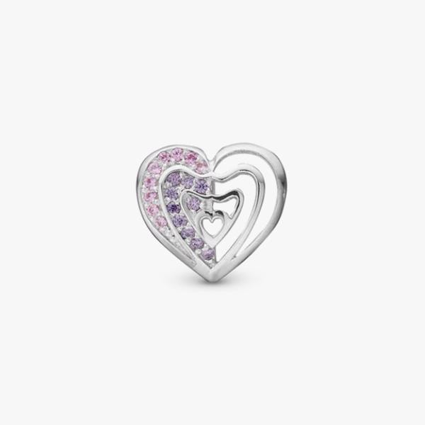 Rainbow Kiss, sølv charm til 6 mm læderarmbånd fra Christina Collect