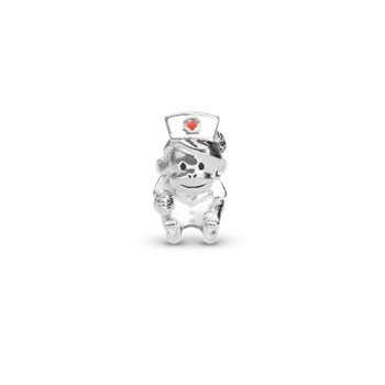 Cute monkey-Nurse sølv charm til 6 mm læderarmbånd fra Christina Collect