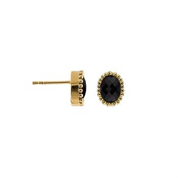 Rabinovich forgyldt sterling sølv øreringe,  med onyx