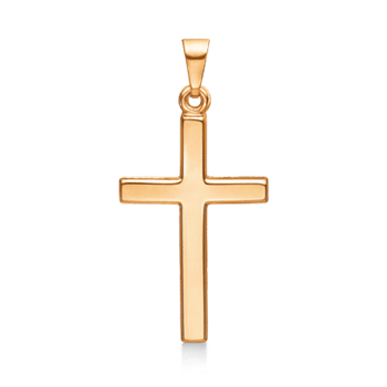 Enkelt 8 kt guld kors vedhæng fra Støvring Design