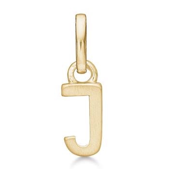 Bogstav vedhæng 8 mm, J i 8 karat guld med mat og blank side