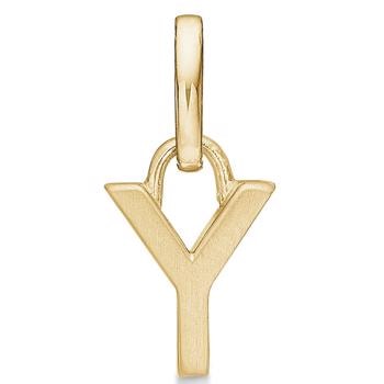 Bogstav vedhæng 8 mm, Y i 8 karat guld med mat og blank side