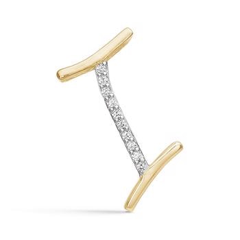 Bogstav vedhæng 15 mm, I i 8 karat guld med zirkonia