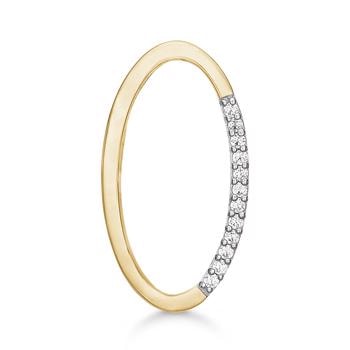 Bogstav vedhæng 15 mm, O i 8 karat guld med zirkonia