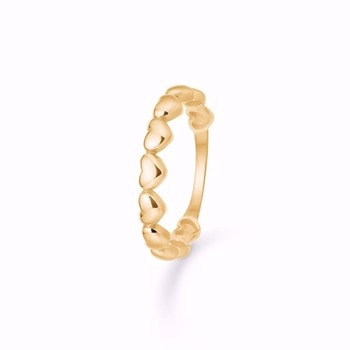 Guld & Sølv Design, ring i 8 karat guld med hjerter