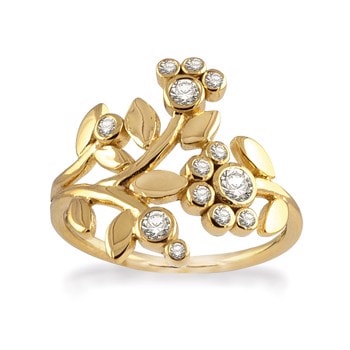 Rabinovich forgyldt sterling sølv fingerring, Adorable lace med zirkonia