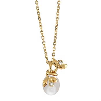 Rabinovich forgyldt sterling sølv collier, Adorable Lace med ferskvandsperler/zirkonia