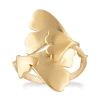 Rabinovich forgyldt sterling sølv fingerring, Maidenhair Tree med