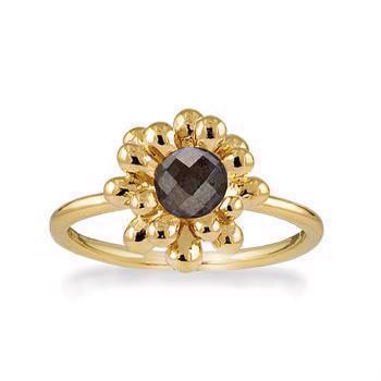 Rabinovich forgyldt sterling sølv fingerring, Caring Nest med hæmatite