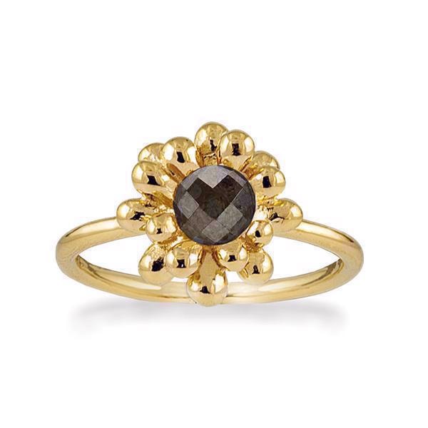 Rabinovich forgyldt sterling sølv fingerring, Caring Nest med hæmatite