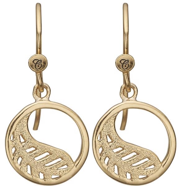 Christina Jewelry Sterling sølv Øreringe, Leaf med forgyldt overflade, model 670-G23