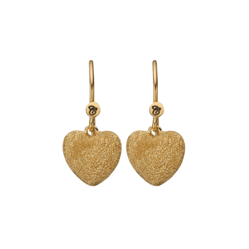 Christina Jewelry Sterling sølv Øreringe, Heart med forgyldt overflade, model 670-G28