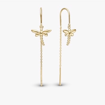 Dragonfly, forgyldt sølv Øreringe fra Christina Jewelry