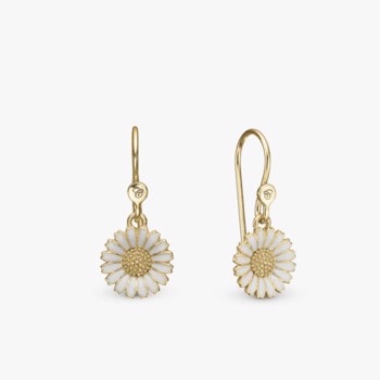 Marguerite, forgyldt sølv Øreringe fra Christina Jewelry
