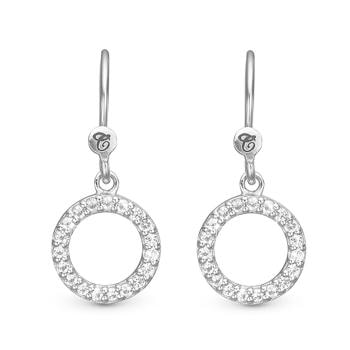 Ørehængere med topazer i cirkelvedhæng 925 sterling sølv