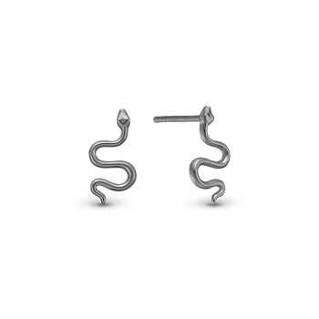 Slange øreringe i ruthenium belagt sølv-Christina Jewelry