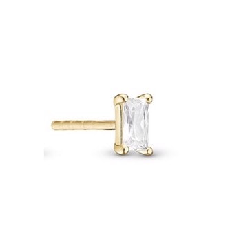 White Baquette forgyldt sølv Ørestik fra Christina Jewelry