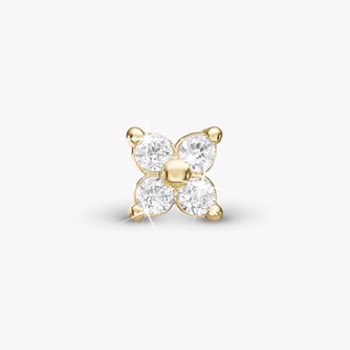 Magic White, forgyldt sølv Ørestik fra Christina Jewelry