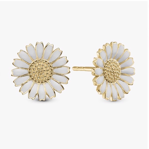 Marguerite, forgyldt sølv Øreringe fra Christina Jewelry