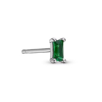 Green Baquette sølv Ørestik fra Christina Jewelry