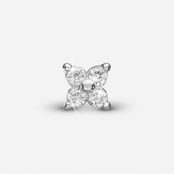Magic White, sølv Ørestik fra Christina Jewelry