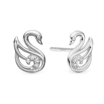 Svane ørestikkere med topaz i 925 sterling sølv