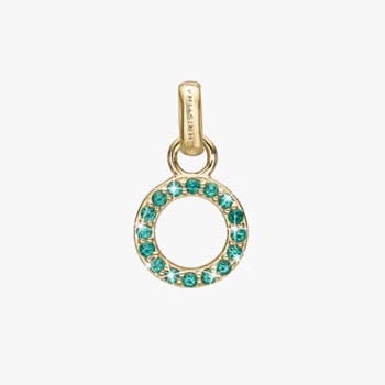 Green CZ Circle vedhæng i forgyldt sølv fra Christina Jewelry