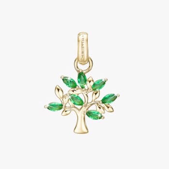 Family Tree of Green Life vedhæng i forgyldt sølv fra Christina Jewelry
