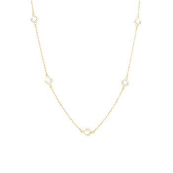 Glowing Clover halskæde i forgyldt sølv fra Christina Jewelry